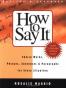 How to say it